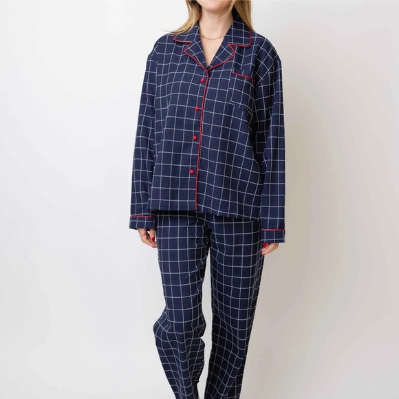 New The Happily Eva After Collection The Tonino Pajama Set XS 100% Cotton Plaid - Picture 1 of 15